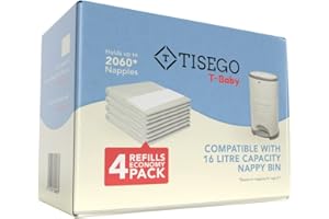 Recharge Poubelle compatible avec Korbell 16l Bin & Litter Champ | Pack économique de 4 recharges | Doublures de seau à couches jetables