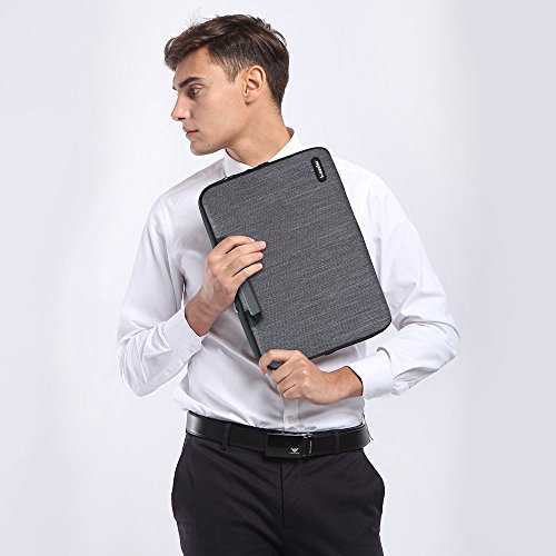 iCozzier 15-15 6 Zoll Notebook H  lle Sleeve Tasche mit Griffen Zubeh  rtasche f  r 15 Zoll Laptop Ultrabook Notebook Netbook MacBook - Grau