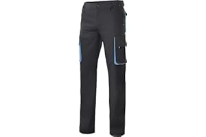 VELILLA Pantalón Bicolor Multibolsillos Unisex Negro-Celestes 46