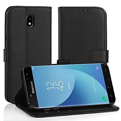 Simpeak Coque Samsung Galaxy J5 2017, Simpeak Housse en Cuir Flip Case Coque de Protection pour Samsung Galaxy J5 2017 avec Carte Fente [Stand Feature][Fermeture Magnétique] - Noir