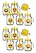 Produktbild Bada Bing 12er Set Trinkglas Emoji lustige gelbe Gesichter Deckel Strohhalm witzig 44