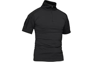 KEFITEVD T-Shirt Herren Kurzarm Combat Shirt Tactical Army Hemd Kampfsport Paintball Military Hemd Taktisch Camouflage Slim Fit Sommer