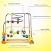 D-Mcark Kids Educationnal Wooden Bead Maze Roller Coaster Puzzle with Fruit Block Ball Activity Toy for Toddler Baby