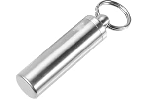 VGEBY Pudełko na tabletki 15 mm stali nierdzewnej, wodoodporne, pojemnik na tabletki, pojemnik na butelkę z brelokiem