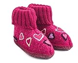 Haflinger Mädchen Hüttenschuh Amanda Hohe Hausschuhe, Pink...