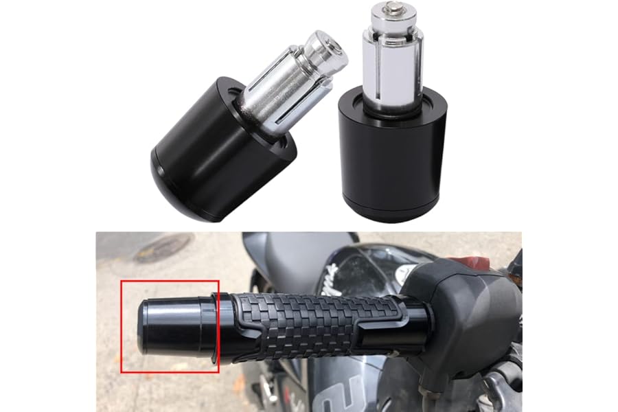 KEEPDSGN 7/8" 22mm-24mm Motorcycle Handlebar End Caps, Aluminium Motorcycle Handlebar Plugs Compatible with Sport Bike Street Bike Cruiser Scooter.