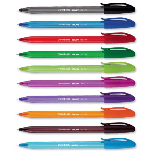 PaperMate InkJoy 100 ST Ball Pen with 1.0 mm Medium Tip - Assorted Fun Colours, Pack of 10