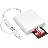 [Apple MFi Certified] SD Card Reader for iPhone iPad, USB C Lightning SD Card Adapter with SD/Micro SD, Memory Card Reader fo