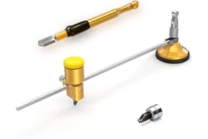 B BLOOMOAK Coupe-Verre Circulaire Bloomoak avec réservoir d'huile et Ventouse Ensemble d'outils de Coupe en Verre Diamant réglable Diamètre 60 cm