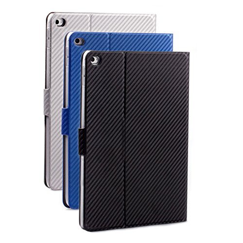 Apple iPad Air 2 Case | 360° Standfunktion | Carbon Optik silber | iCues Manzano Tasche | weitere Leder-Imitat – und Farbvarianten verfügbar | Schutz-Hülle mit Geschenk-Box - 8