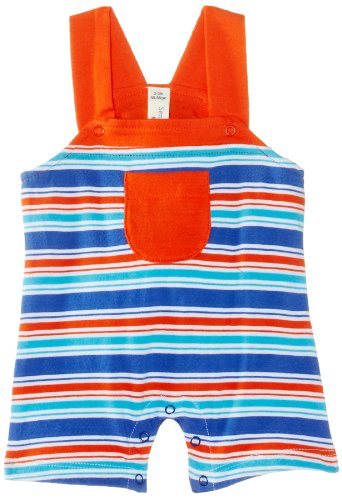 Sense Organics Baby Boys Henya Romper Dungarees, Blue Multi Stripe, 3-6 Months