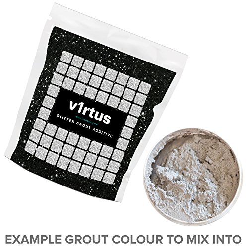 v1rtus schwarz Glitzer Mörtel Tile Zusatzstoff 100 g für Feuchtraum Badezimmer Küche Sparkle Finish – einfach zu verwenden – hinzufügen/Mix mit Epoxidharz oder Zement basiert Mörtel – hitzebeständig – Farbe Schnell – nicht-Rost - 5
