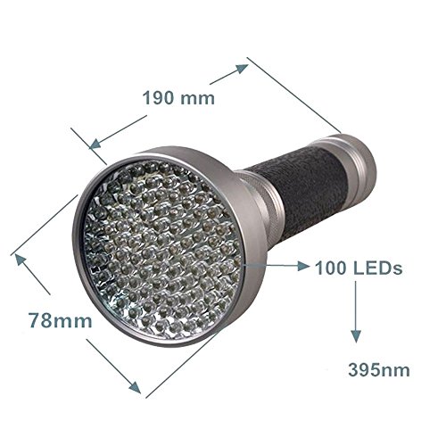 Delipop 100 Leds 395nm UV Blacklight Taschenlampen Bestrahlungsbereich für die Erkennung von Skorpionen Pet Urin Fleck Gefälschte Währung - 2