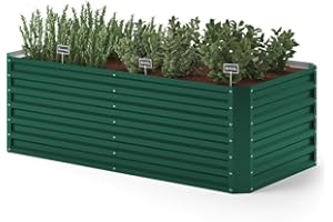 ok-Living Hochbeet Kräuterbeet Gemüsebeet rechteckig 180x90x60cm (LxBxH) grün Pflanzkasten Frühbeet Aufzucht Beet Garten