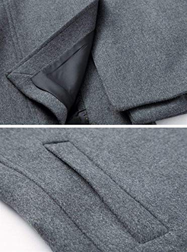 Warme Jacke Herren Wollmantel Wolljacke Mit Mit Langen Schmal Langem Jungen Schaft Einreihig Outerwear Coat (Color : Grau, Size : XL)