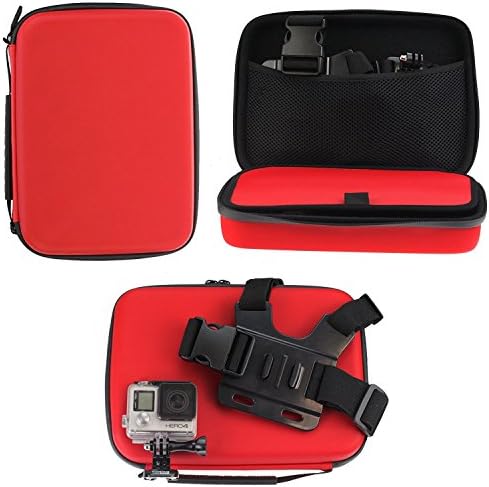 NavitechRed Shock Proof Hard Storage Case/Cover Compatible With The The Hiearcool H9R Action Camera