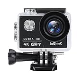 ieGeek 4K 16MP Action Camera, Waterproof Wi-Fi Sport Helmet Cameras Ultra HD Camcorder with 2’’ LCD Screen, 1050mAh Upgraded Rechargeable Battery, 19 Accessories for Diving/Bicycle/Climbing/Swimming