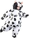 Playtastic Frauen-Kostüm: Selbstaufblasendes Kostüm "Fleckige Kuh", Universalgröße (Aufblasbare Ganzkörperanzüge)