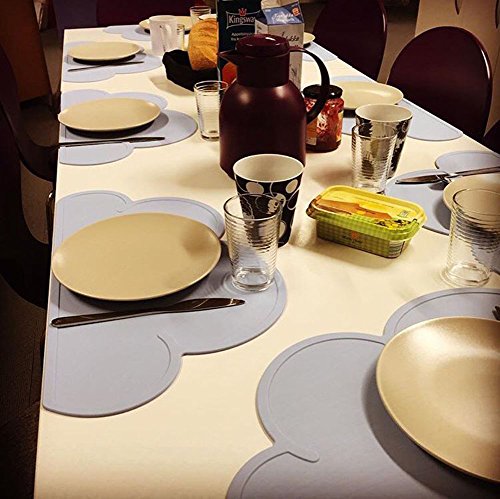 Kuke Kinder Wolken-Form Silikon Wasserdicht Platzdeckchen Potholder (Grau) - 3