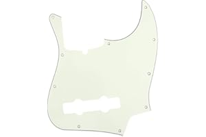 Musiclily Pro 5-String 10-Hole Contemporary J Bass Pickguard for Fender American Jazz Bass, 3Ply Mint Green