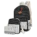 Produktbild Neue 3 Stücke Casual Frauen Rucksäcke Leinwand Buch Taschen Adrette Schule BackBags Schwarz