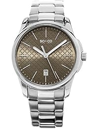 Con el fin de y Co de los hombres de Nueva York Madison de cuarzo reloj de pulsera marrón esfera analógica y plata pulsera de acero inoxidable 5095,2