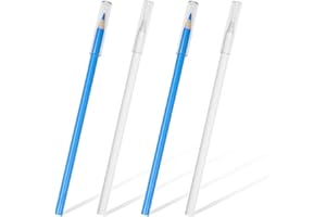 KEARING Sew Combo 4Pcs Chalk Marking Pencil for Sewing, 2 Pcs of White & 2 Pcs of Blue