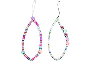 ZZHBOO 2 Piezas Cordón de Teléfono con Cuentas Colgantes Móvil Bohemio Cadenas de Móvil Pulseras de Abalorios para Teléfono Móvil