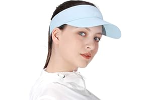 VEATREE Multiple Colors Sun Visors for Girls and Womens, Long Peak Thicker Sweatband Adjustable Hat for Golf Cycling Fishing Tennis Running Jogging and Other Sports