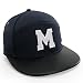 Produktbild Damen Herren Unisex Snap Back Mütze Leder Spitze Kappe Alphabet A-Z Leather Cap Baseball (M)