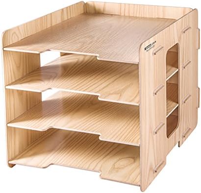 Multilayer Woody File organizer rack,file Magazine rack floor Data frame Desktop storage box Office supplies Locker Magazine locker-A
