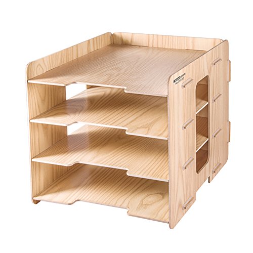 Multilayer Woody File organizer rack,file Magazine rack floor Data frame Desktop storage box Office supplies Locker Magazine locker-A