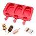 Produktbild beicemania Eisformen Bpa Frei Oval Klassik Eisform Rund Rot Eisformen Silikon Mit Holz Popsicle Sticks