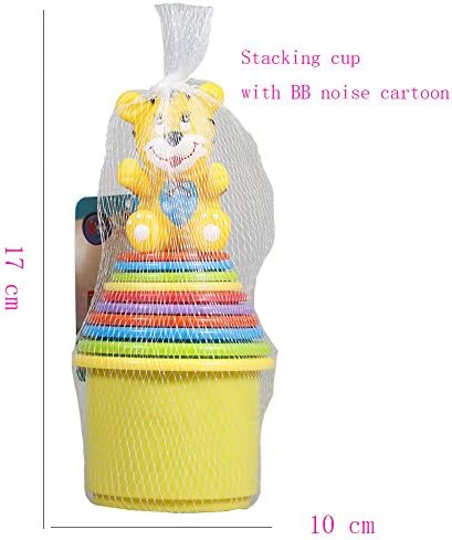 Education stacked cup toy make music noise tiger cartoon stacked up cup puzzle children 's cognitive toys 11pack.