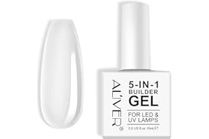VXHDAG Gel Construction Ongle UV - 5 en 1, Gummy Base, Vernis à ongles LED, Extensions Réparation de Manucure, Renforcement, Collage de Diamants et la Conception de Nail Art 15ML(Transparent)