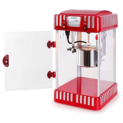 Klarstein Volcano Popcornmaschine Popcorn Maker (300 Watt Rührwerk, Edelstahl-Topf, Innenbeleuchtung, ca. 60 l/h) rot-weiß - 9