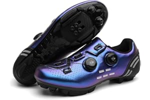 ENEN Zapatillas de Ciclismo para Hombre Mujer, MTB Zapatos Bicicleta de Montaña Compatibles con Look SPD Lock, Unisex Zapatillas de Bicicleta de Montaña