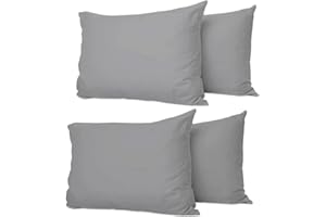 JOYBEES Pillow Cases 4 Pack Grey, Soft & Breathable 100% Brushed Microfiber Pillowcase. Anti-Allergic & Machine Washable with Secure Envelope Closure, Multicolor, UK Size 50 × 75 cm