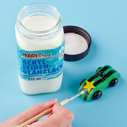 Acryl-Seiden-Glanzlack, große Dose 275ml - Klarlack - farblos - für Kinder zum Basteln (Pro Dose)