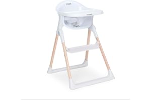 Mash High Chair by Baby Elegance | White High Chair for Babies & Toddlers with Adjustable Footrest & Removable Tray | Foldable & Portable