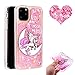Produktbild Jorisa Glitzer Hülle Kompatibel mit iPhone 11 Pro 5.8 Zoll,Glänzend Fließend Flüssigkeit Treibsand Weich Silikon Handyhülle Slim Dünn Transparent Flexibel TPU Kratzfest Schale,Mond Pferd
