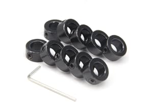 Zeberoxyz 10 unids/pack negro 8mm eje bloqueo collar T8 plomo tornillo bloqueo anillo material aislamiento para impresora 3D accesorios (8mm-negro)