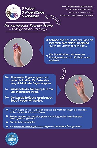 PowerFingers Klettern – Trainiere und kräftige deine Fingerstrecker, Handgelenksstrecker und Unterarme – Set mit 5 Trainings-Scheiben – Hilft bei Symptomen von Golf- und Tennisellbogen - 4