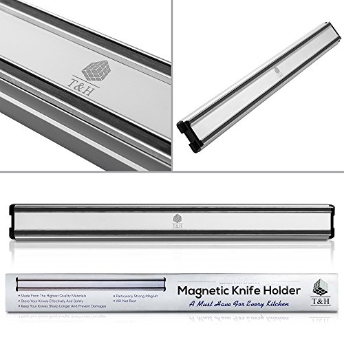 Messer-Magnetstreifen Platzsparend – hält Messer sicher und organisiert – Leistungsstarker Magnet – Einfach zu installieren – Stilvolles Design – Der Küche-Messerhalter ist perfekt, um Messer außerhalb der Reichweite von Kindern zu halten – besteht aus hochwertigsten Materialien – Rostfrei - 2