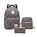 Produktbild 3 Teile Set Canvas Schulrucksack Jungen Mädchen Schule Rucksack Set Teenager Lässig Schultaschen