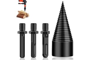IXYHKB Bohrkegel Holzspalter 50mm, Brennholzbohrer Holzspalter Schraube Kegel kegelspalter Spaltholzkegel, Holzspalter-Bohrer mit 3 Bohrgriffe, Brennholz Bohrer für Haushalt Bohrmaschine