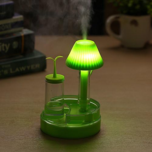 led Night light humidifier Bean sprouts Mini USB Air purification Mute table lamp humidifier 10*10*14.5cm , green