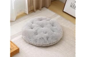 MolynnChic Grande cuscino rotondo per adulti, cuscino da pavimento spesso per sedersi, per soggiorno, balcone, esterno, tatami (grigio)