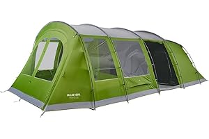 Vango Callao 600XL Family Tent with Built-in Front Awning and Nightfall Bedrooms, 6 Man Tent, Green, One Size