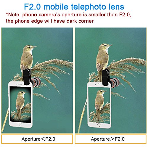 aceyoon Lenti iPhone 7 Zoom Clip On Universale Teleobiettivo Smartphone 12X Zoom Ottico Obiettivi Cellulare Lente Messa a Fuoco per iPhone x 8 7 7 Plus 6 6s Huawei P10 P9 Lite HTC Sony Phone fotocamera